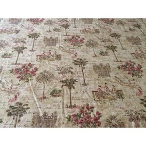 Retired Waverly Sunset Boulevard Fabric 1.8 + Yards CA Landmarks Tea Stained Tan
